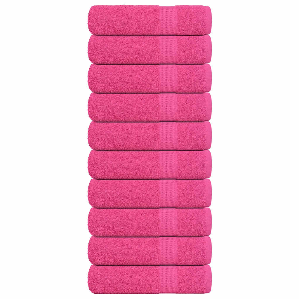 vidaXL Hand Towels "FROGN" 10 pcs Pink 50x100 cm 360 gsm