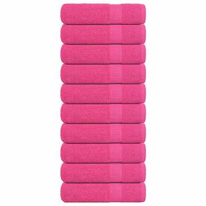 vidaXL Hand Towels "FROGN" 10 pcs Pink 50x100 cm 360 gsm