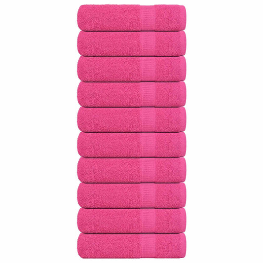 vidaXL Hand Towels "FROGN" 10 pcs Pink 50x100 cm 360 gsm