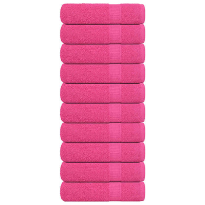 vidaXL Shower Towels "FROGN" 10 pcs Pink 70x140 cm 360 gsm
