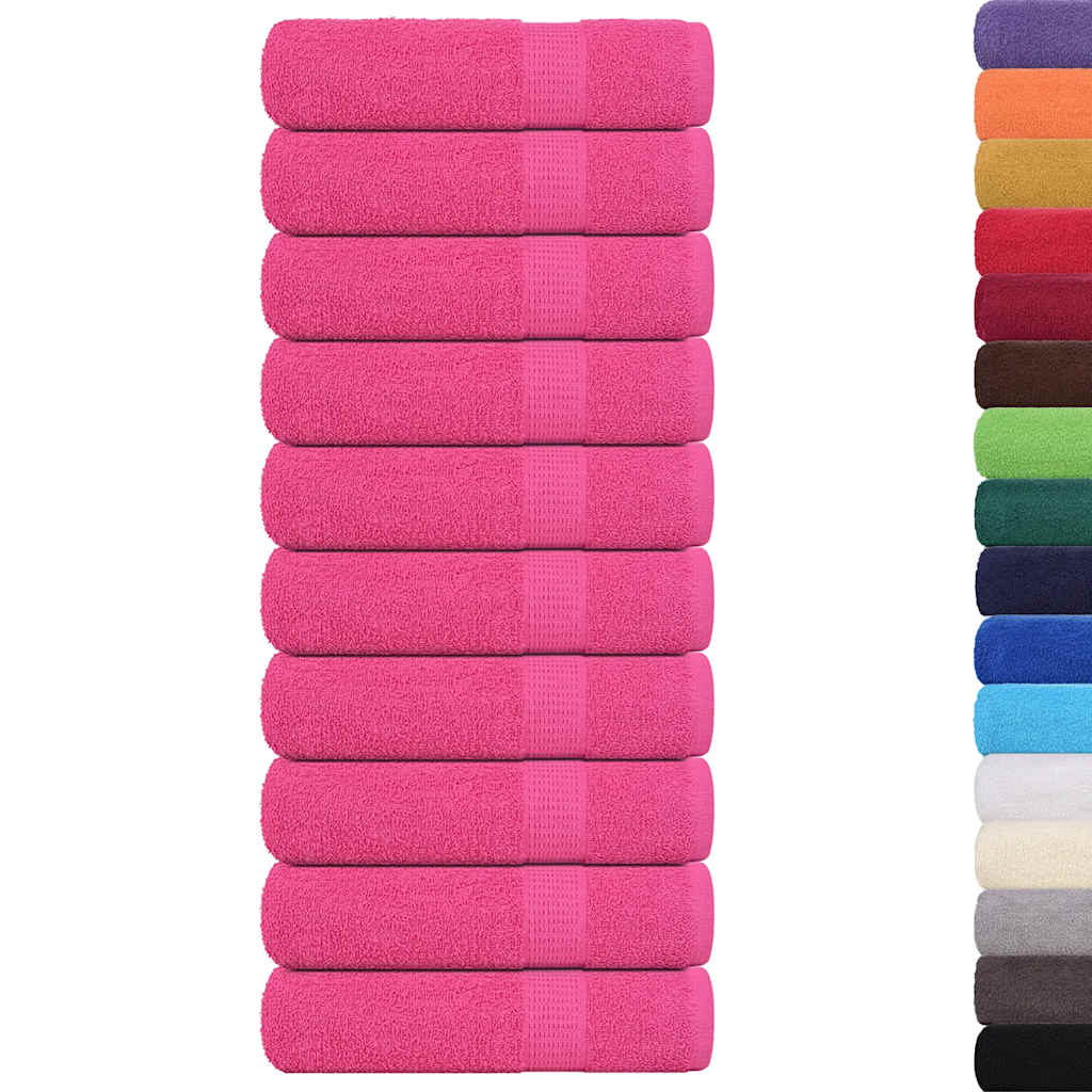 vidaXL Shower Towels "FROGN" 10 pcs Pink 70x140 cm 360 gsm