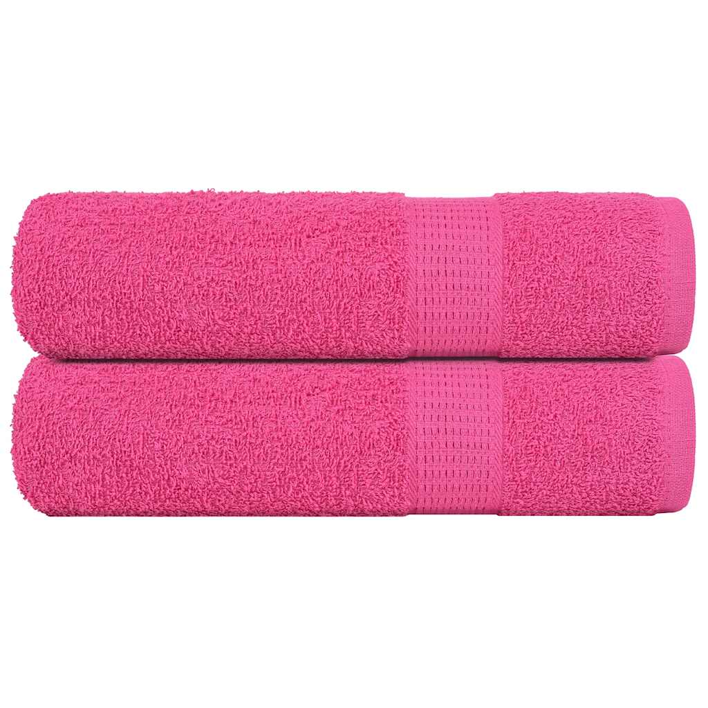 vidaXL Bath Towels "FROGN" 2 pcs Pink 100x150 cm 360 gsm