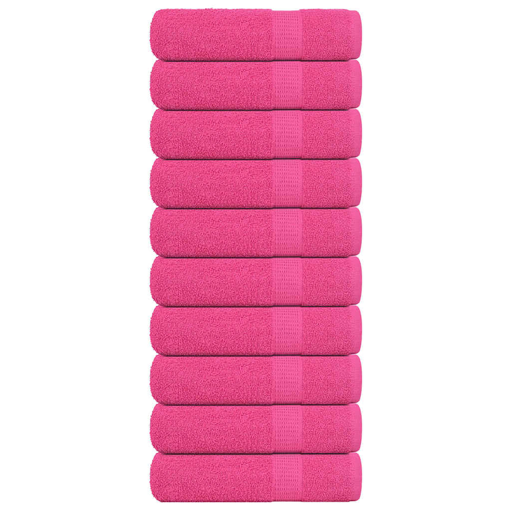 vidaXL Bath Towels "FROGN" 10 pcs Pink 100x150 cm 360 gsm