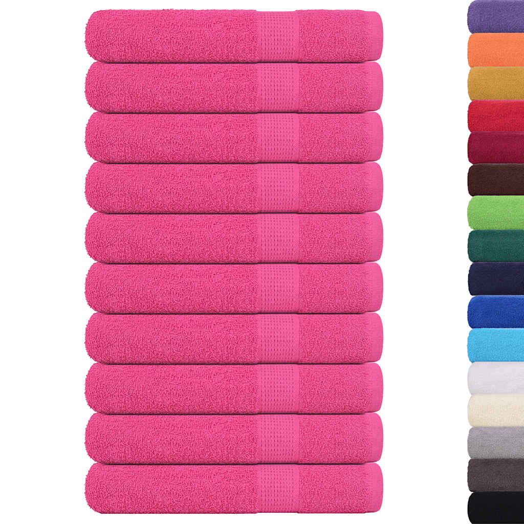 vidaXL Sauna Towels "FROGN" 10 pcs Pink 80x200 cm 360 gsm