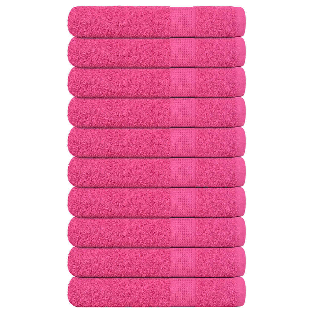 vidaXL Towels "FROGN" 10 pcs Pink 100x200 cm 360 gsm