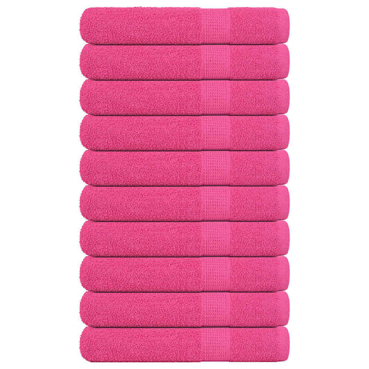 vidaXL Towels "FROGN" 10 pcs Pink 100x200 cm 360 gsm