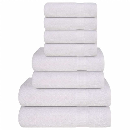 vidaXL 8 Piece Towel Set "FROGN" White 360 gsm
