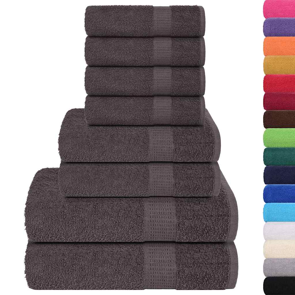 vidaXL 8 Piece Towel Set "FROGN" Anthracite 360 gsm