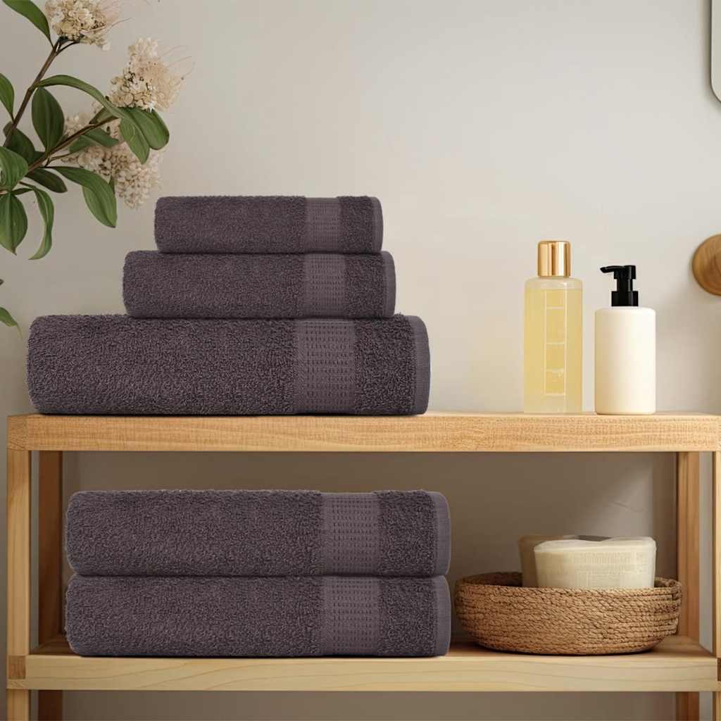vidaXL 8 Piece Towel Set "FROGN" Anthracite 360 gsm