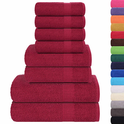 vidaXL 8 Piece Towel Set "FROGN" Bordeaux 360 gsm