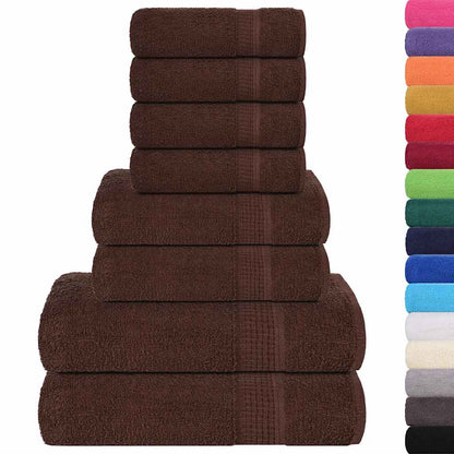vidaXL 8 Piece Towel Set "FROGN" Brown 360 gsm