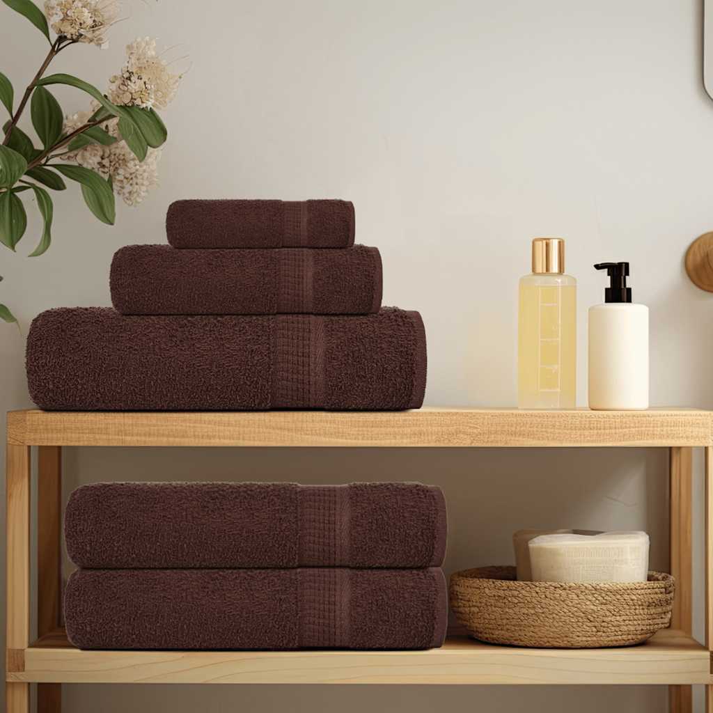 vidaXL 8 Piece Towel Set "FROGN" Brown 360 gsm
