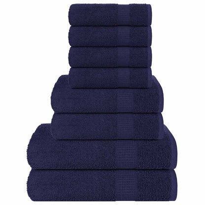 vidaXL 8 Piece Towel Set "FROGN" Navy Blue 360 gsm