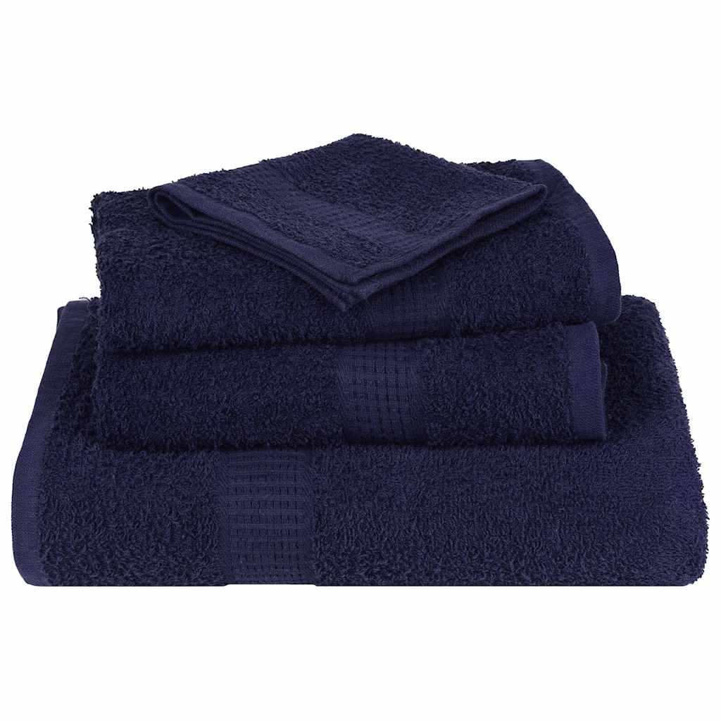 vidaXL 8 Piece Towel Set "FROGN" Navy Blue 360 gsm