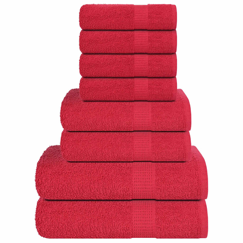 vidaXL 8 Piece Towel Set "FROGN" Red 360 gsm