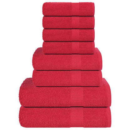 vidaXL 8 Piece Towel Set "FROGN" Red 360 gsm