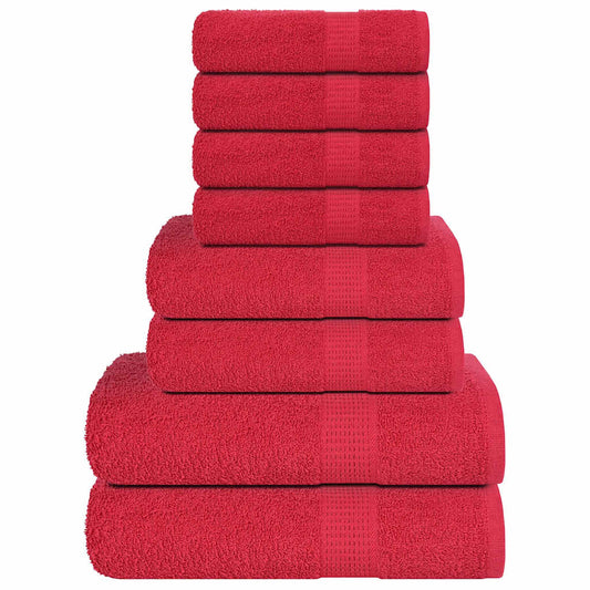vidaXL 8 Piece Towel Set "FROGN" Red 360 gsm