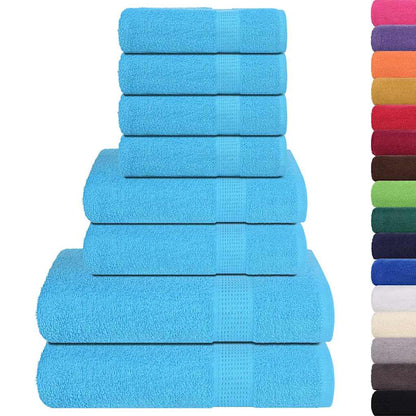 vidaXL 8 Piece Towel Set "FROGN" Turquoise 360 gsm