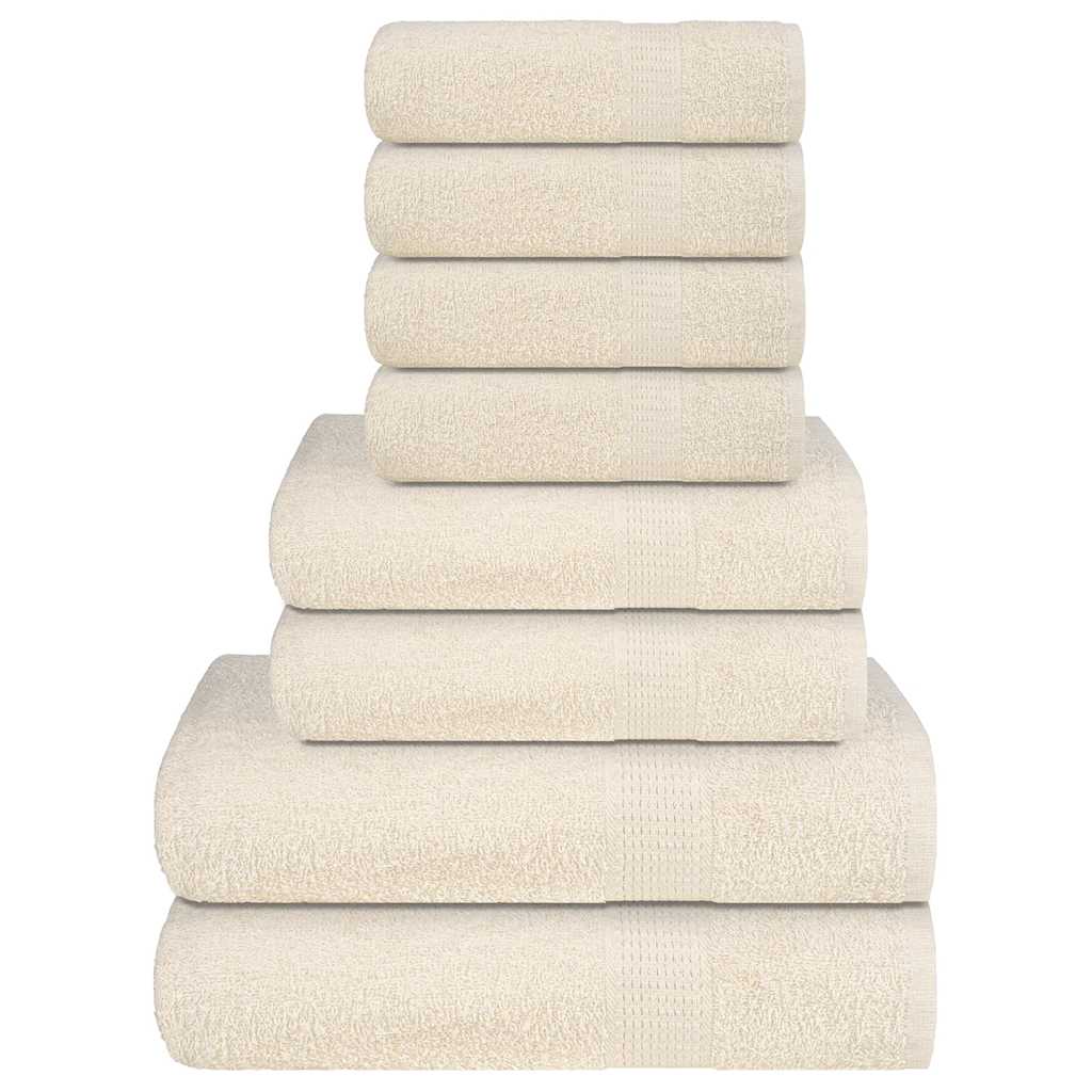 vidaXL 8 Piece Towel Set "FROGN" Cream 360 gsm
