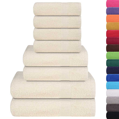 vidaXL 8 Piece Towel Set "FROGN" Cream 360 gsm