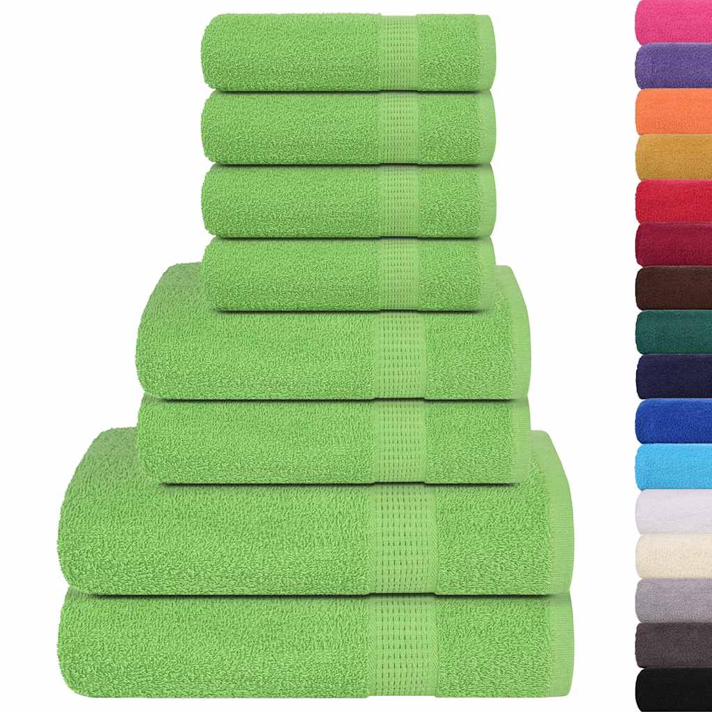 vidaXL 8 Piece Towel Set "FROGN" Apple Green 360 gsm