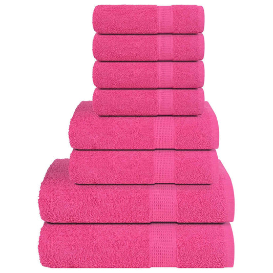 vidaXL 8 Piece Towel Set "FROGN" Pink 360 gsm