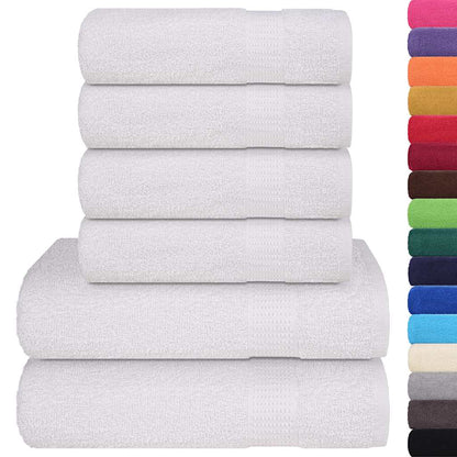 vidaXL 6 Piece Towel Set "FROGN" White 360 gsm