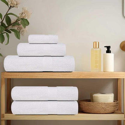 vidaXL 6 Piece Towel Set "FROGN" White 360 gsm