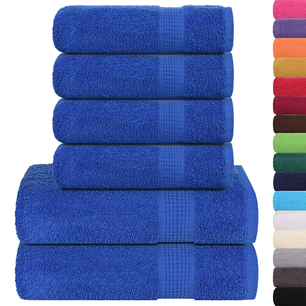 vidaXL 6 Piece Towel Set "FROGN" Blue 360 gsm