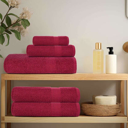 vidaXL 6 Piece Towel Set "FROGN" Bordeaux 360 gsm