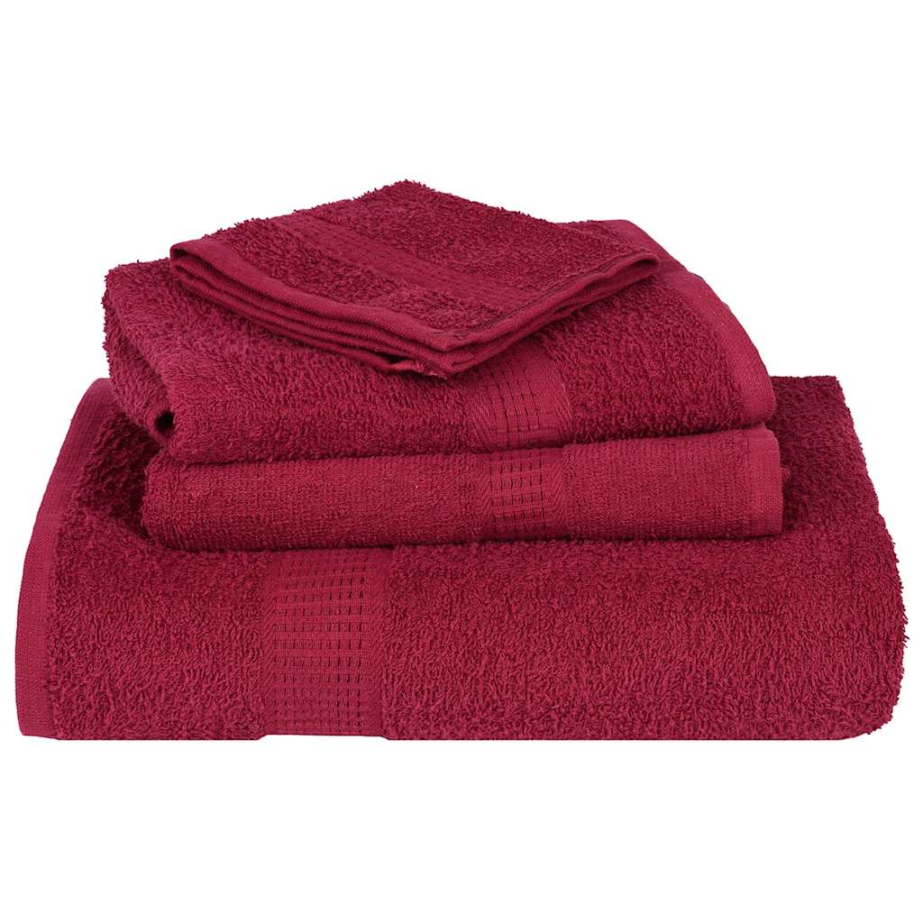 vidaXL 6 Piece Towel Set "FROGN" Bordeaux 360 gsm