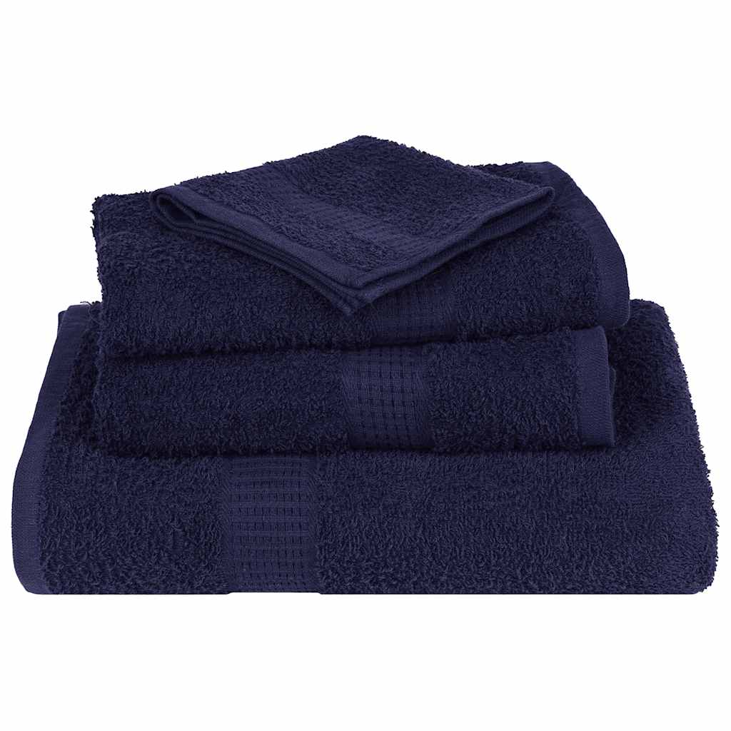 vidaXL 6 Piece Towel Set "FROGN" Navy Blue 360 gsm