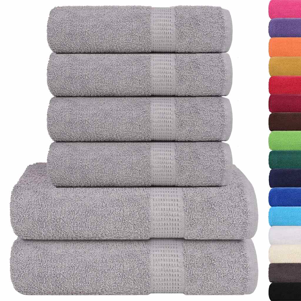 vidaXL 6 Piece Towel Set "FROGN" Grey 360 gsm