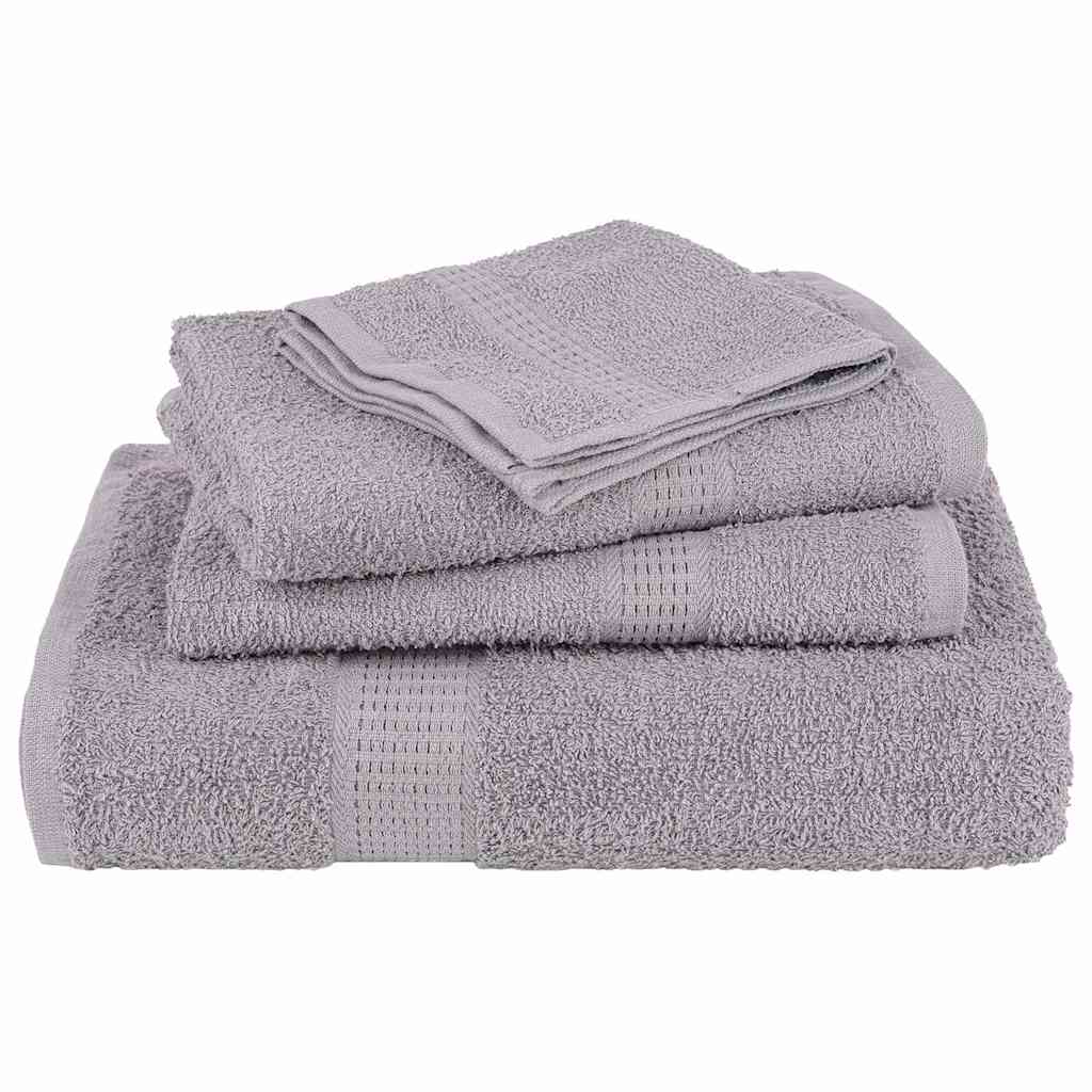 vidaXL 6 Piece Towel Set "FROGN" Grey 360 gsm