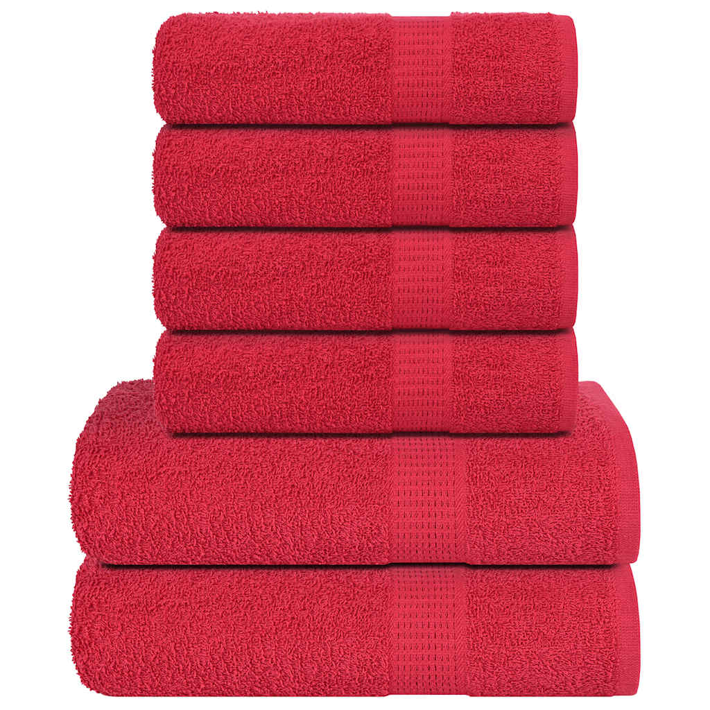 vidaXL 6 Piece Towel Set "FROGN" Red 360 gsm