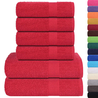 vidaXL 6 Piece Towel Set "FROGN" Red 360 gsm