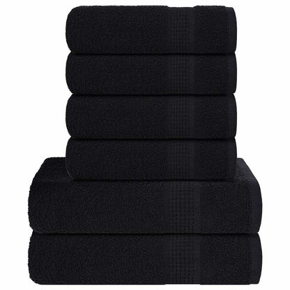 vidaXL 6 Piece Towel Set "FROGN" Black 360 gsm