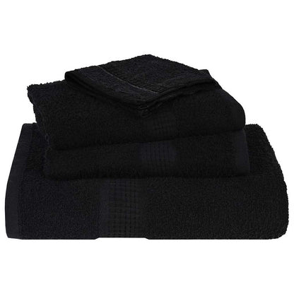 vidaXL 6 Piece Towel Set "FROGN" Black 360 gsm
