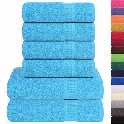 vidaXL 6 Piece Towel Set "FROGN" Turquoise 360 gsm