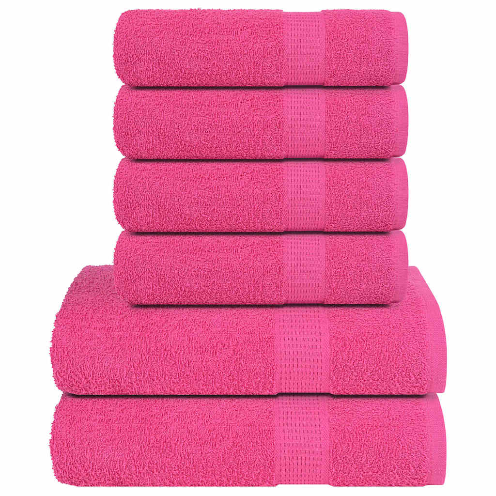 vidaXL 6 Piece Towel Set "FROGN" Pink 360 gsm