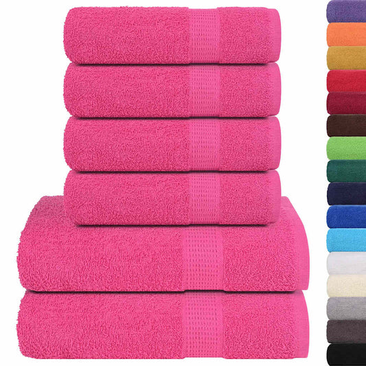 vidaXL 6 Piece Towel Set "FROGN" Pink 360 gsm
