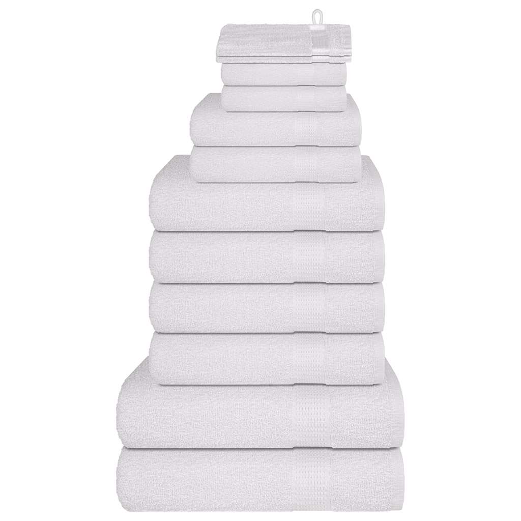 vidaXL 12 Piece Towel Set "FROGN" White 360 gsm