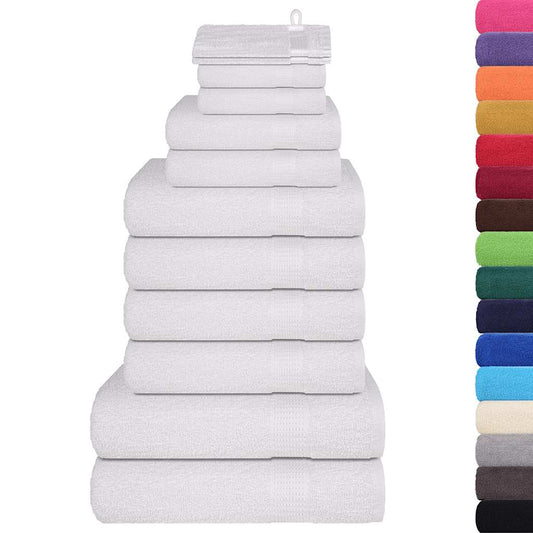 vidaXL 12 Piece Towel Set "FROGN" White 360 gsm