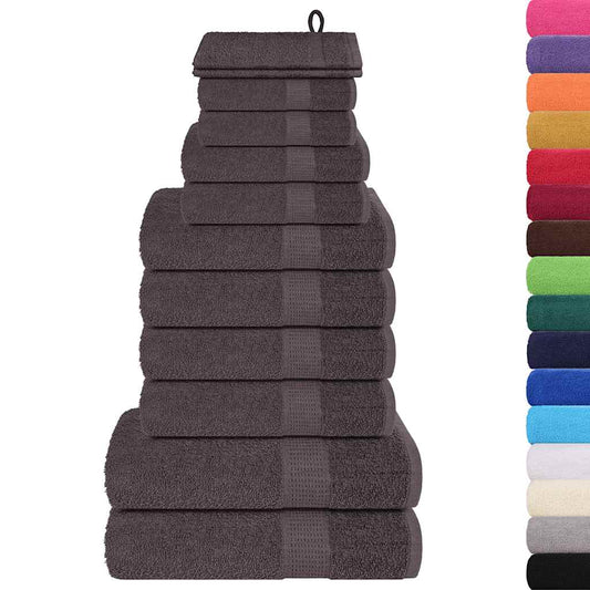 vidaXL 12 Piece Towel Set "FROGN" Anthracite 360 gsm