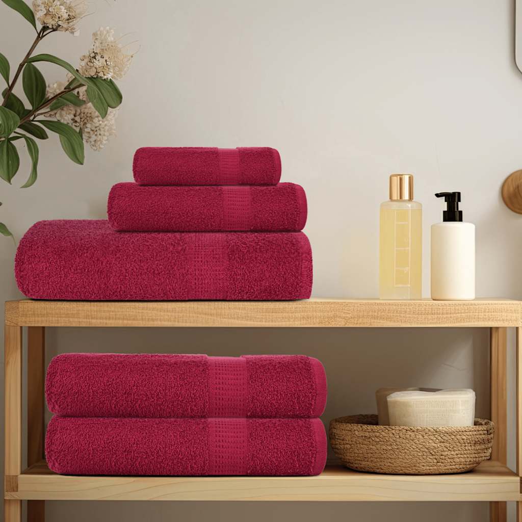 vidaXL 12 Piece Towel Set "FROGN" Bordeaux 360 gsm