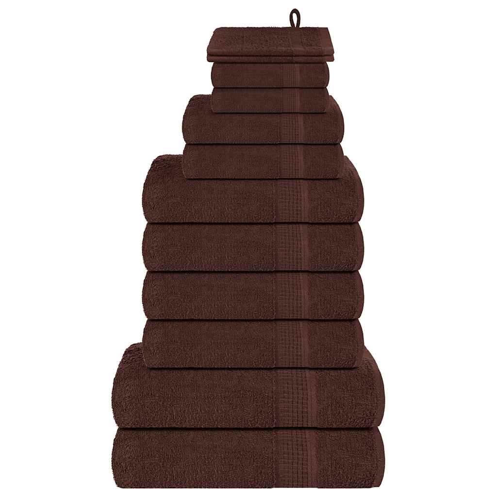 vidaXL 12 Piece Towel Set "FROGN" Brown 360 gsm