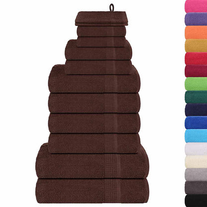 vidaXL 12 Piece Towel Set "FROGN" Brown 360 gsm