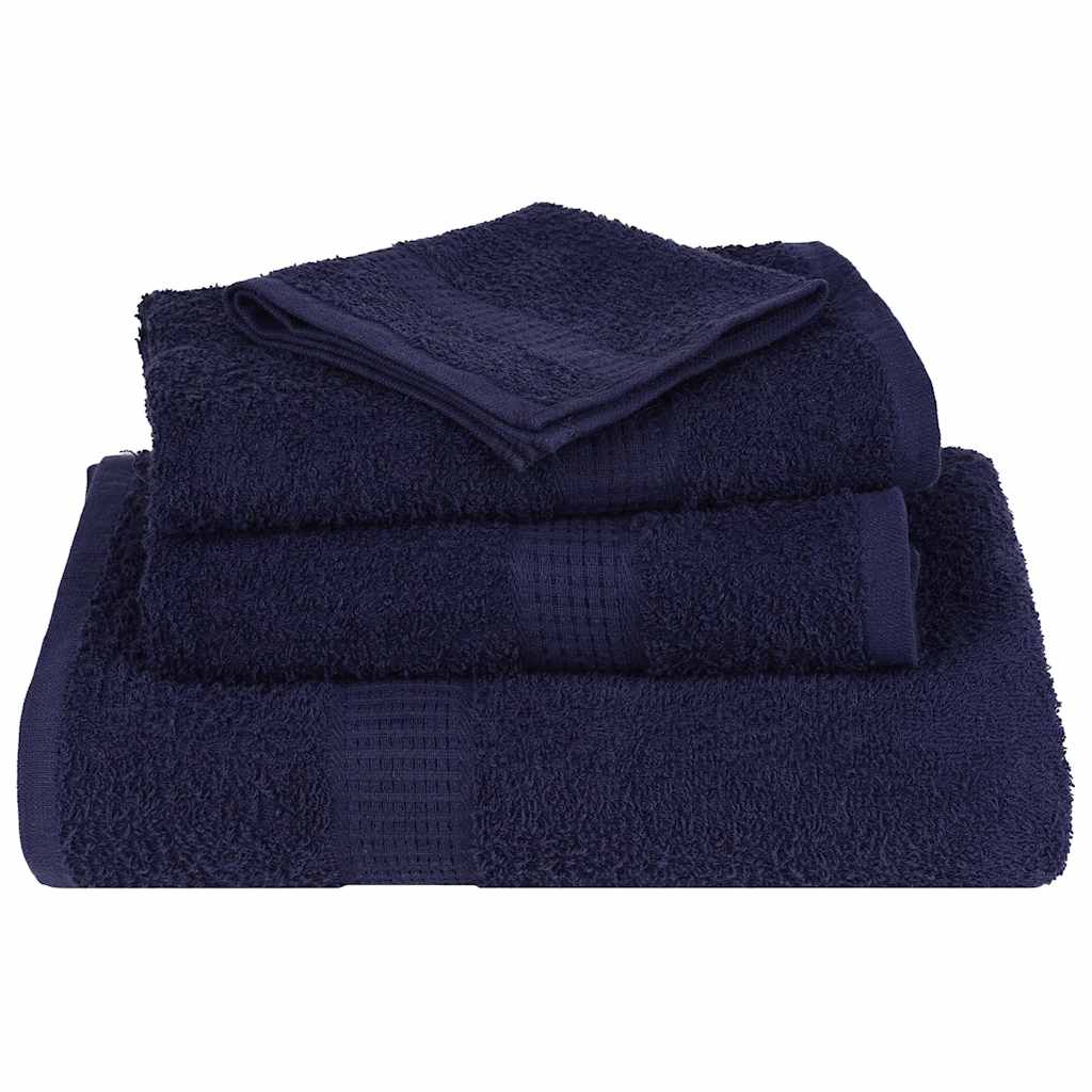 vidaXL 12 Piece Towel Set "FROGN" Navy Blue 360 gsm