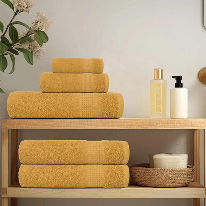 vidaXL 12 Piece Towel Set "FROGN" Gold 360 gsm