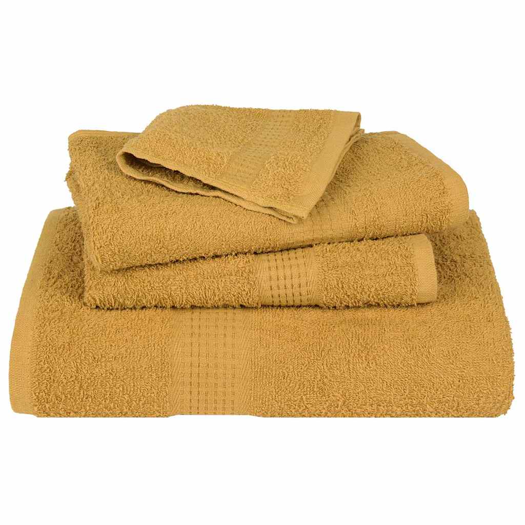 vidaXL 12 Piece Towel Set "FROGN" Gold 360 gsm